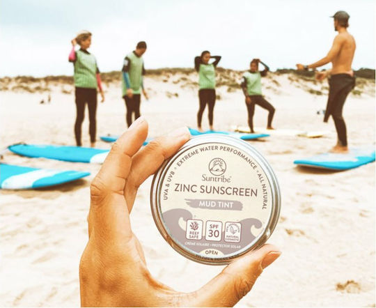 Suntribe Zinc Sunscreen Αντηλιακή Κρέμα Προσώπου & Σώματος SPF30 με Χρώμα Mud Tint 45gr