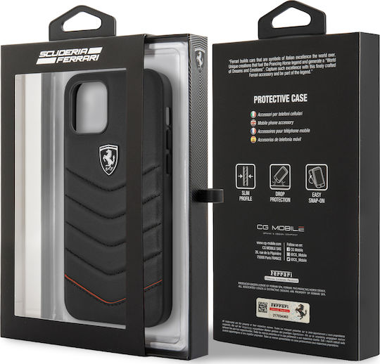 Ferrari Off Track Quilted Back Cover Δερμάτινο Μαύρο (iPhone 12 Pro Max)