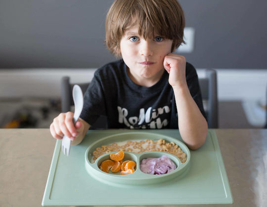 Ezpz Happy Mini Square Green Silicone Baby Weaning Tray for 24+ Months