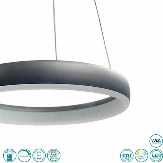 Wofi Clint Lustră Suspendată Negru 40cm. Wofi Clint Lustră Suspendată Negru 40cm.