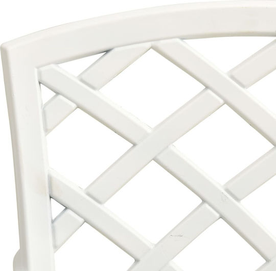 Garten- und Outdoor-Möbelsets Typsatz für Speisesaal 3 Stück Weiß mit Sonnenschirmhalter