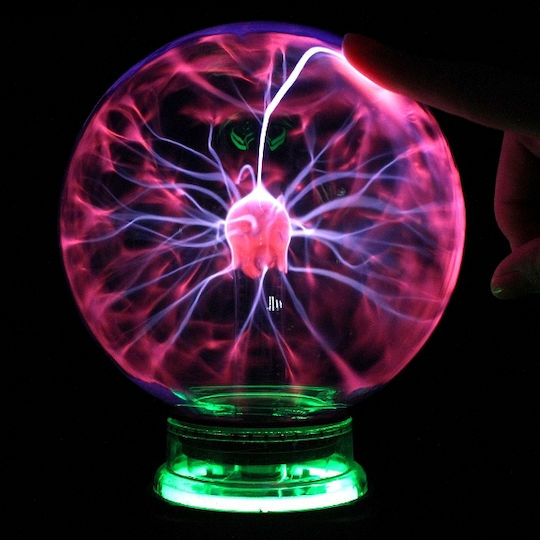Dekorative Lampe Plasma-Kugel Schwarz