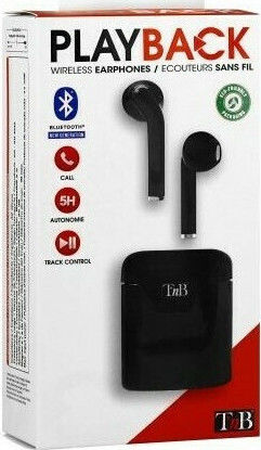T'nB Playback Earbud Bluetooth Handsfree Ακουστικά με Θήκη Φόρτισης Μαύρα