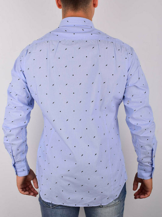 Replay Men's Shirt Long Sleeve Cotton Light Blue