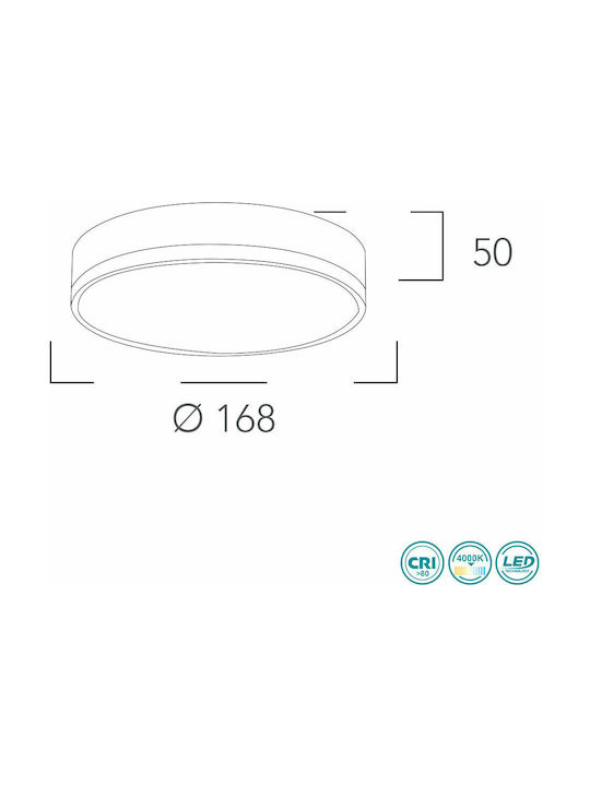 Fan Europe Led Mount Ceiling Light 16.8cm White with Integrated LED