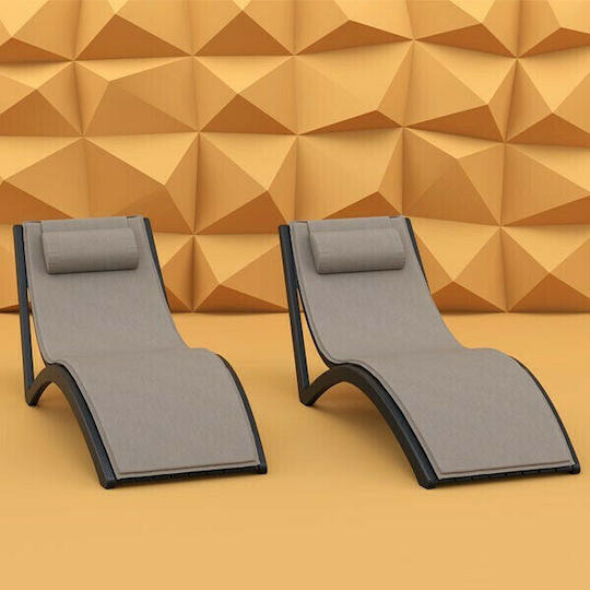 Siesta Exclusive Slim Ξαπλώστρας Light Brown 41x23εκ.