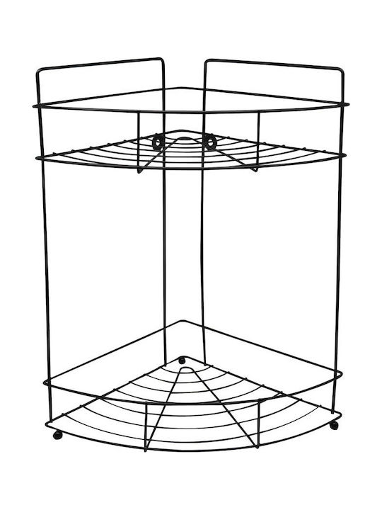 Ankor Ecke An der Wand montiert Badezimmerregal Metallisch mit 2 Regalen 22x22x38cm