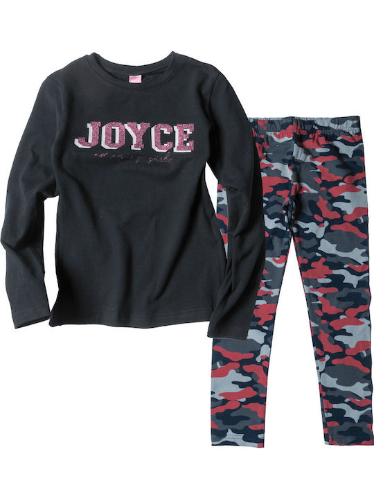 Joyce Kinder Set mit Leggings Winter 2Stück Schwarz