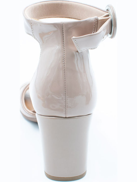 Sandals Anatomic from Patent Leather Beige