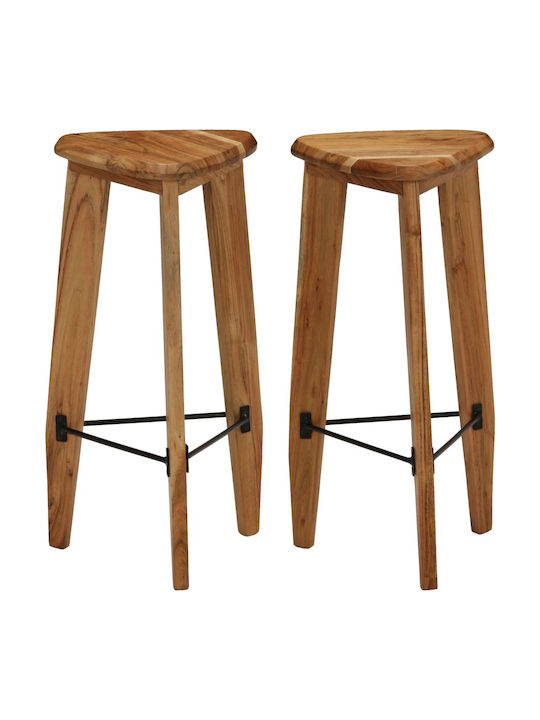 Stool Bar Wooden Acacia wood 2pcs 34x33x73cm