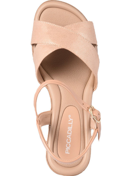 Piccadilly Anatomic Women's Ankle Strap Platforms Pink