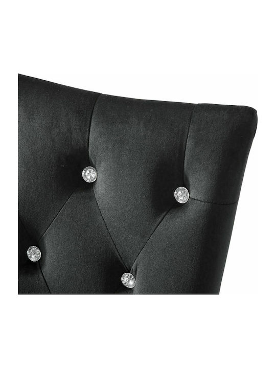Dining Room Velvet Chair Black 43x51x98cm 2pcs