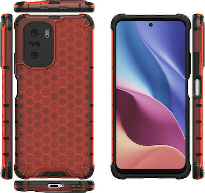 Hurtel Honeycomb Back Cover Πλαστικό Κόκκινο (Poco F3 / Mi 11i)