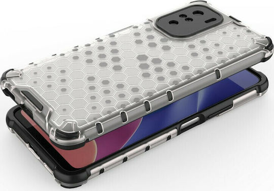 Hurtel Honeycomb Back Cover Silicone Transparent (Poco F3 / Mi 11i)