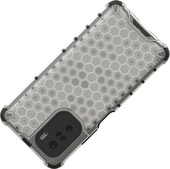 Hurtel Honeycomb Back Cover Silicone Transparent (Poco F3 / Mi 11i)