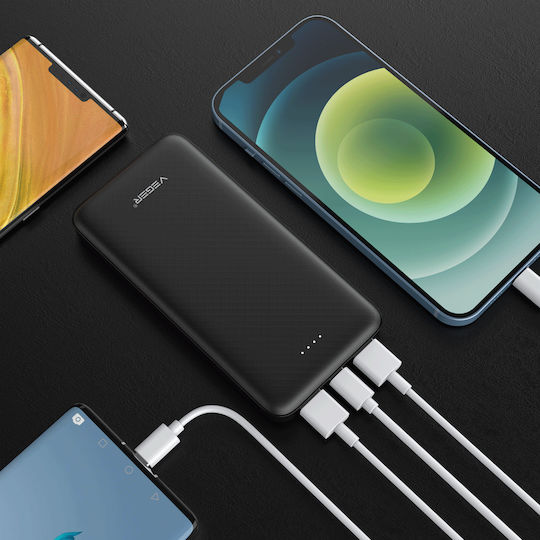 Veger VP1065 Power Bank 10000mAh με 2 Θύρες USB-A Μαύρο
