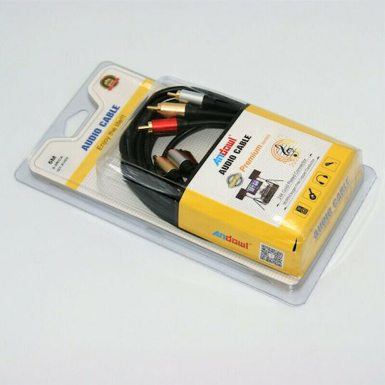 Andowl Cable RCA male - RCA male 5m QY-AV03