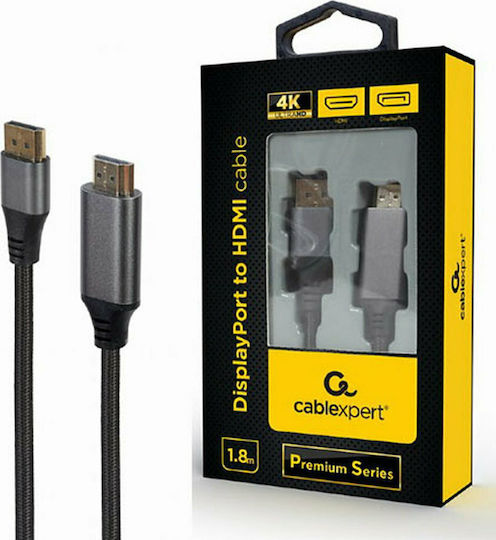 Gembird Cable DisplayPort male - HDMI male 1.8m Black (CC-DP-HDMI-4K-6)