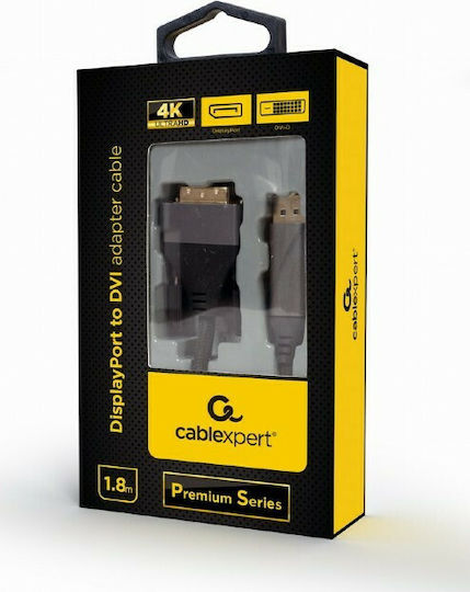 Gembird Кабел DVI-D мъжки - DisplayPort мъжки 1.8м Черен (CC-DPM-DVIM-4K-6)