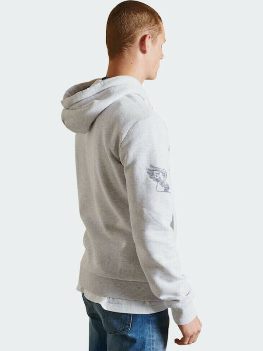 Track & Field Hoodie Φούτερ με Κουκούλα Γκρι