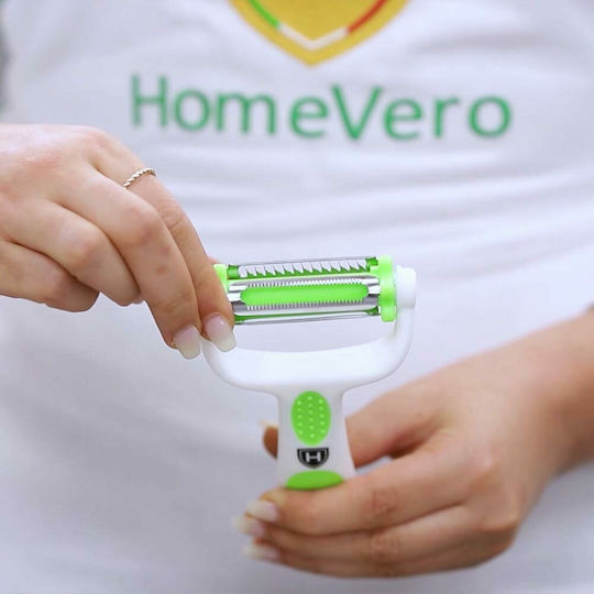 HomeVero Click n Peel Fruit & Vegetable Peeler/Cleaner with Blade Julienne made of Plastic
