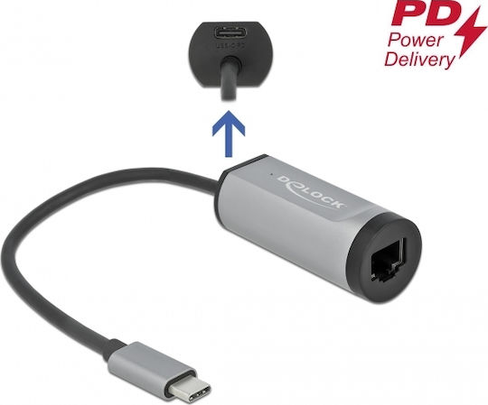 DeLock 64116 USB-C Адаптер за Мрежа с Проводниково Свързване Gigabit Ethernet