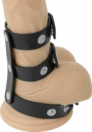 Darkness Darkness Cock Harness Cock Ring Schwanz Leder Black