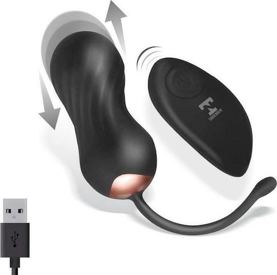 Tardenoche Shove Thrusting & Vibrating Egg with Remote Control Vibrator Egg cu Telecomandă 8.5cm Negru