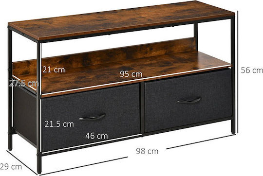 Έπιπλο Τηλεόρασης Σκούρο Γκρι Μ98xΠ29xΥ56cm