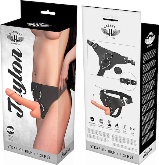 Harness Attraction Taylor Deluxe Harness με Dildo 18cm στο χρώμα του δέρματος