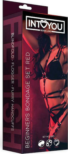 IntoYou BDSM Line Beginners Bondage Set 3 Pieces BDSM Kit in Rot Farbe 3Stück