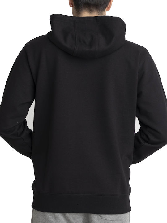 Russell Athletic Through Men's Sweatshirt Jacket with Hood and Pockets Black