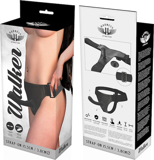 Harness Attraction Walker G-Spot Harness με Dildo 15.5cm σε Μαύρο Χρώμα