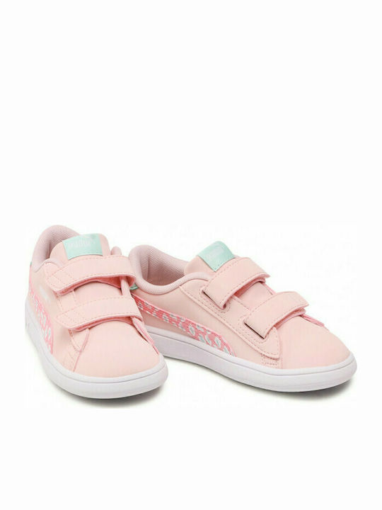 Puma Kinder-Sneaker Smash V2 Roar V mit Klettverschluss Rosa