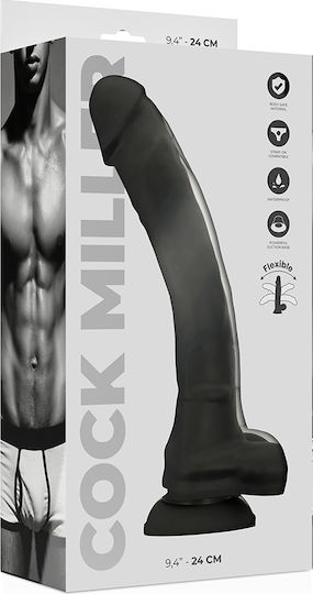 Cock Miller Realistic Dildo with Balls and Suction Cup Black 24cm