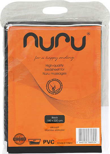 Nuru Play PVC Bed Sheet 180x220cm Σεντόνι Λάτεξ σε Μαύρο Χρώμα
