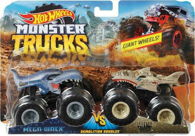 Hot Wheels Monster Trucks Mega-Wrex VS Leopard Shark Car for 3++ Years