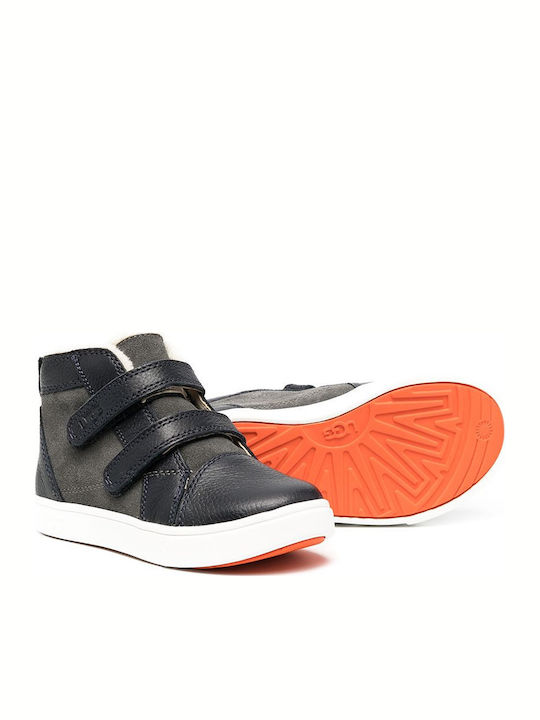 Rennon II Leather Kids Boots with Velcro Blue