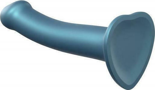 Strap On Me Mono Density Metalic Shine Dildo Medium Ρεαλιστικό Dildo με Βεντούζα Blue 18cm