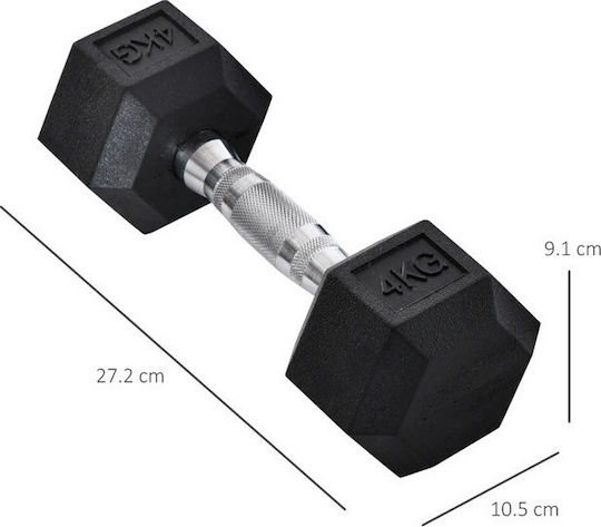 HomCom Σετ Βαράκια Εξάγωνα Λαστιχένια 2 x 4kg