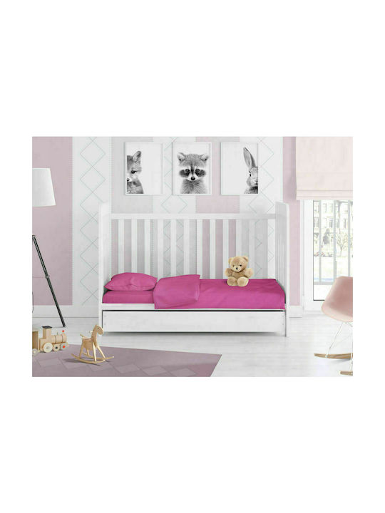 Dimcol Solid Baby Bettlaken Für Krippe Baumwolle Fuchsia 80x110cm 1914413706249930