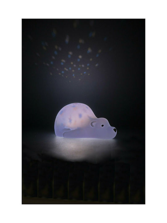 Flow Kids Projector Lamp Bjorn with Star Projection with Color Changes White 20x10x13εκ.
