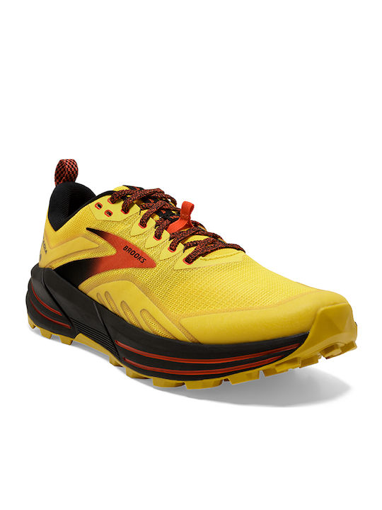 Brooks Cascadia 16 Ανδρικά Αθλητικά Παπούτσια Trail Running Κίτρινα