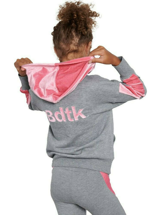 BodyTalk Girls Hooded Sweatshirt 1212-706022 with Zipper Gray