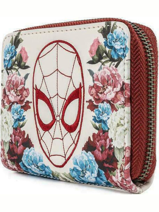 Loungefly Marvel Floral Zip Around Portofel pentru copii cu fermoar Marvel Spider-man Floral Zip Around