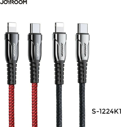 Joyroom S-1224K1 Плетен USB-C Мъжки към Lightning Кабел 20W Червен 1.2м 87001