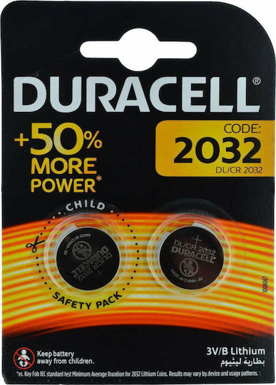 Duracell Long Lasting Power Batterien Lithium für Uhren CR2032 3V 2Stück