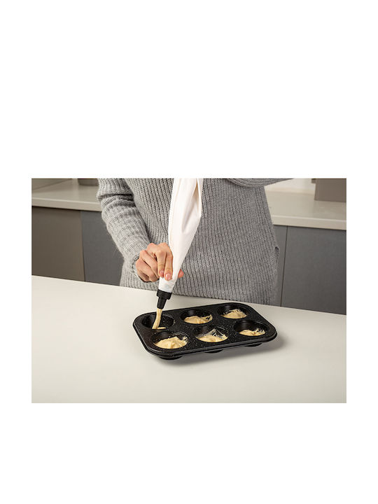 Nava Non-stick Aluminum Cupcakes & Muffins 6 Cups Baking Pan Nature 26.5x8.5x3cm