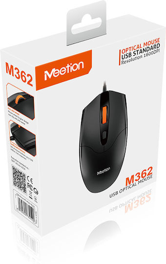 Meetion M362 С кабел Мишка Черен
