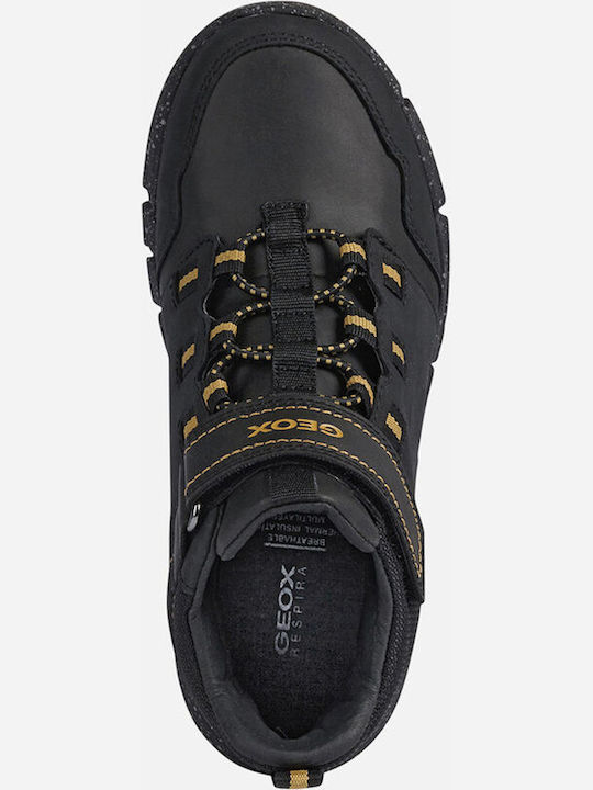 Flexyper ABX Παιδικά Sneakers High Ανατομικά με Σκρατς Μαύρα